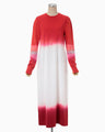 "Shibori" Tie dyed Cotton Jersey Dress - vermillion