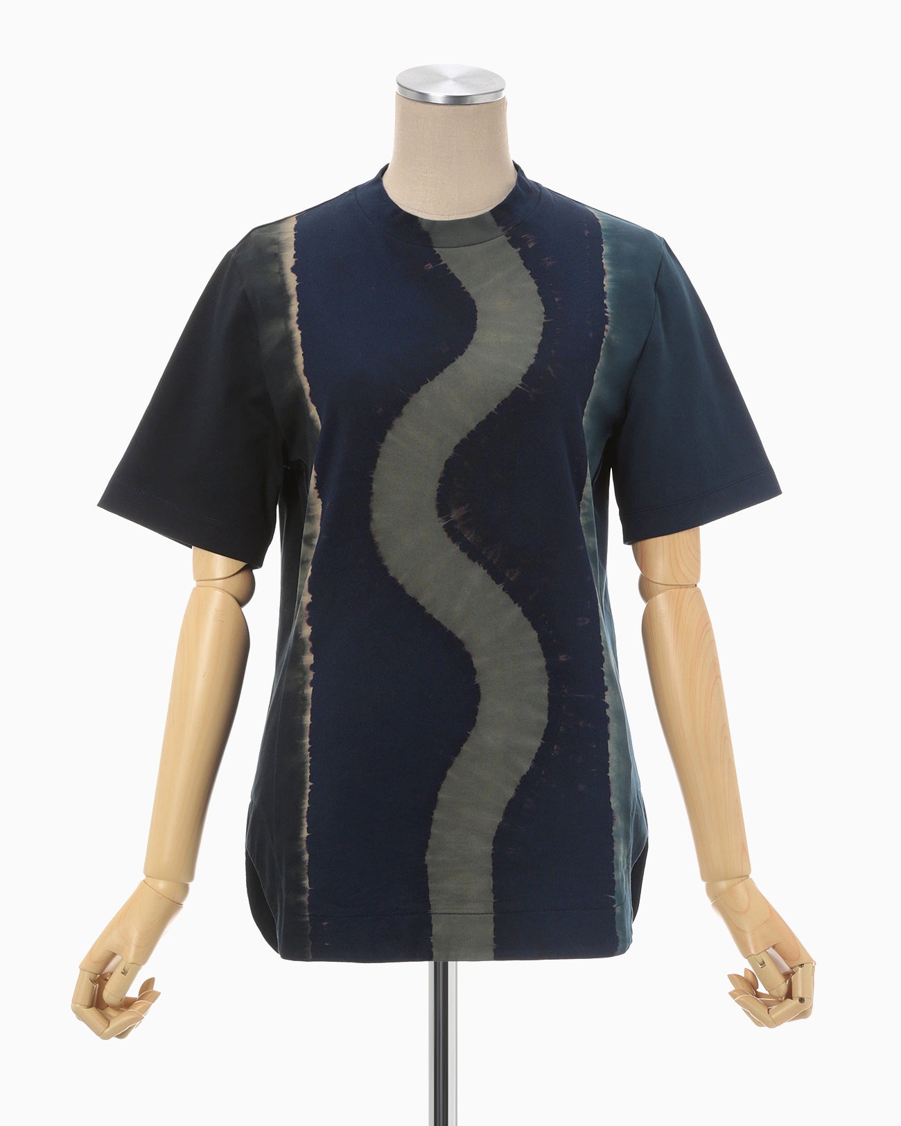 "Shibori" Tie dyed Cotton Jersey T-Shirt - navy
