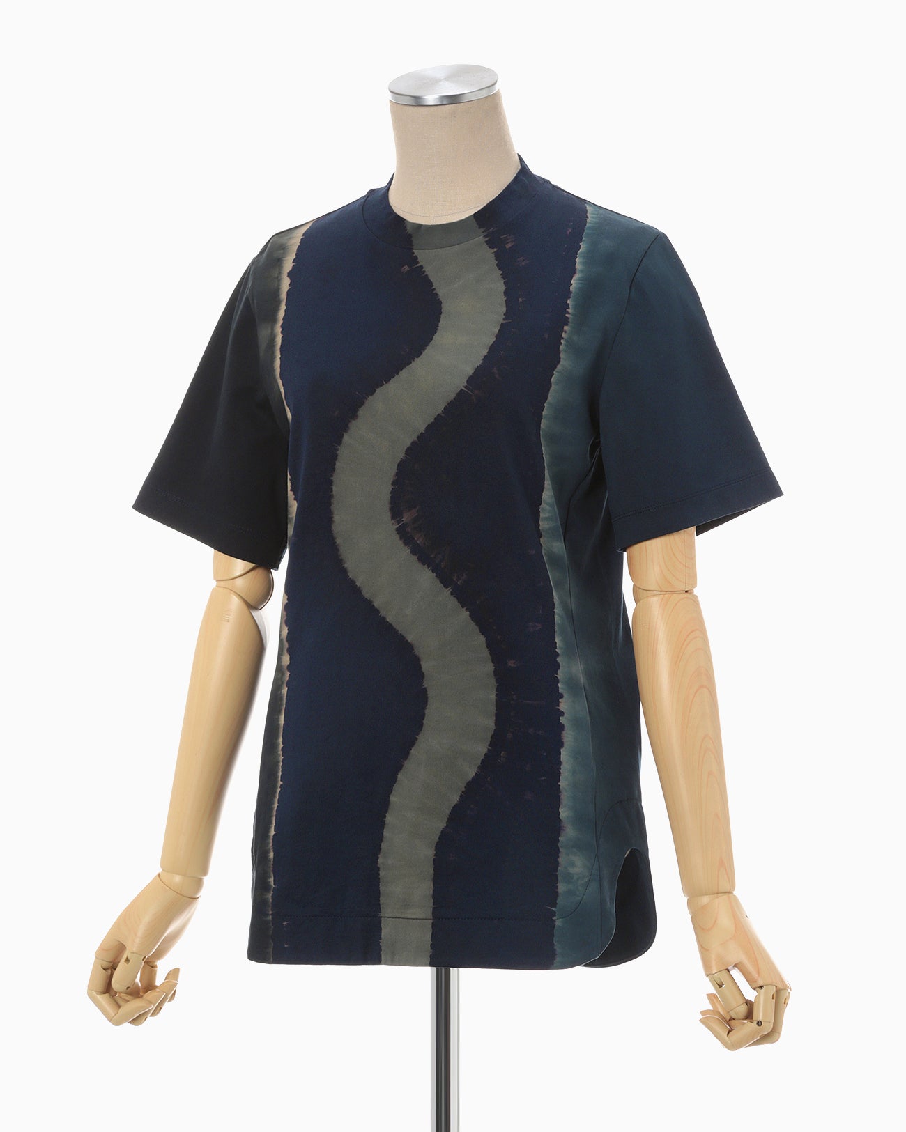 "Shibori" Tie dyed Cotton Jersey T-Shirt - navy