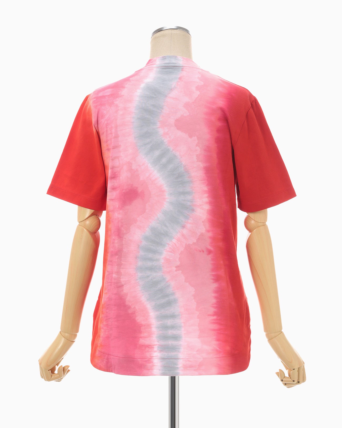 "Shibori" Tie dyed Cotton Jersey T-Shirt - vermillion