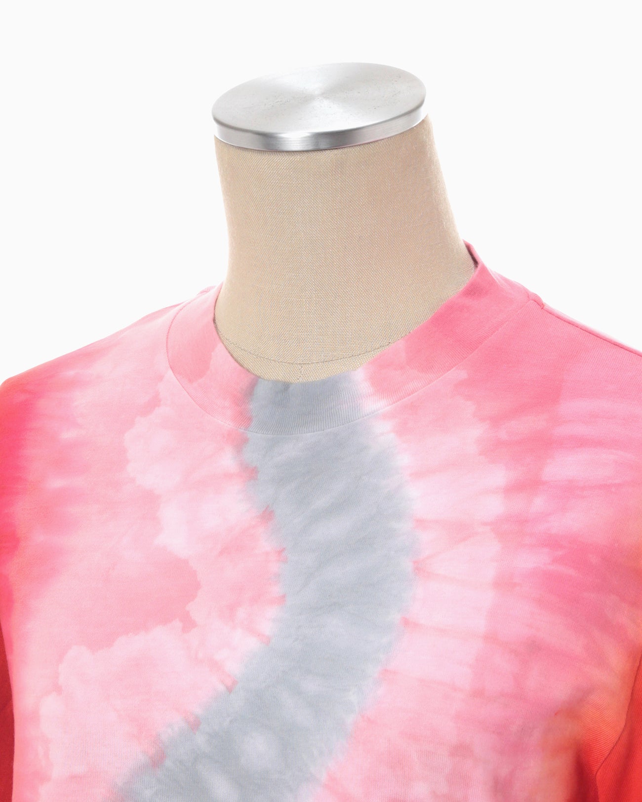 "Shibori" Tie dyed Cotton Jersey T-Shirt - vermillion