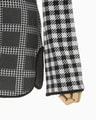 Multi Plaid Geometric Knit Top - black