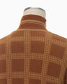 Multi Plaid Geometric Knit Top - brown