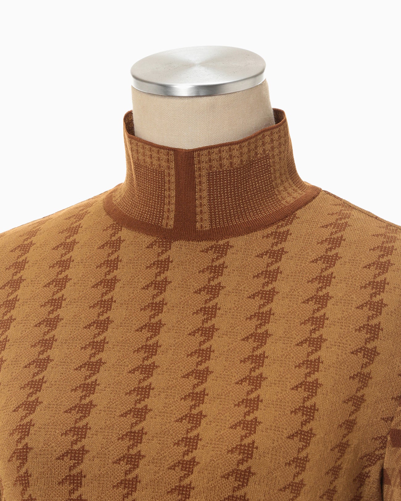 Multi Plaid Geometric Cropped Knit Top - brown