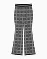 Multi Plaid Geometric Knit Trousers - black