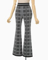 Multi Plaid Geometric Knit Trousers - black