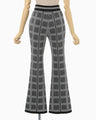 Multi Plaid Geometric Knit Trousers - black