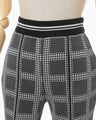 Multi Plaid Geometric Knit Trousers - black