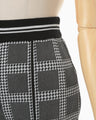 Multi Plaid Geometric Knit Trousers - black