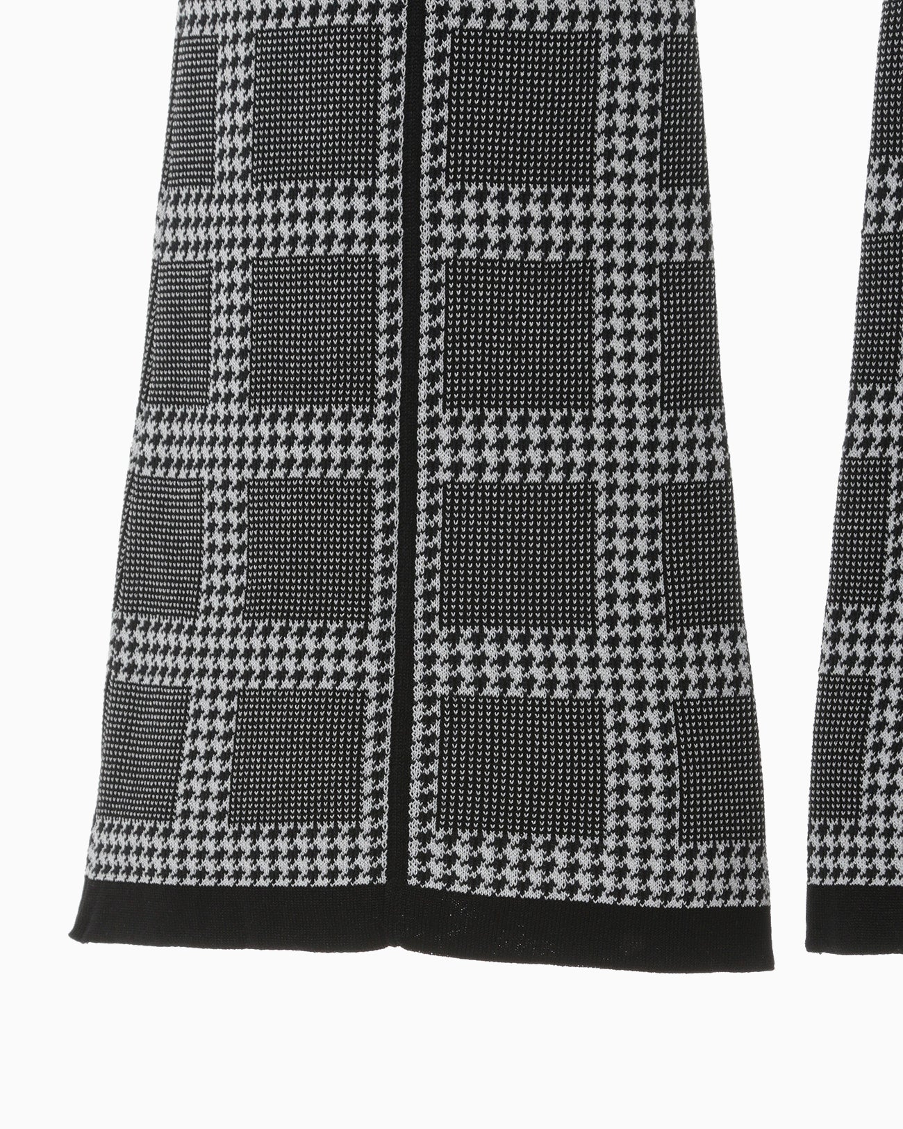 Multi Plaid Geometric Knit Trousers - black