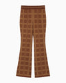 Multi Plaid Geometric Knit Trousers - brown