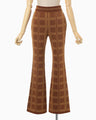Multi Plaid Geometric Knit Trousers - brown