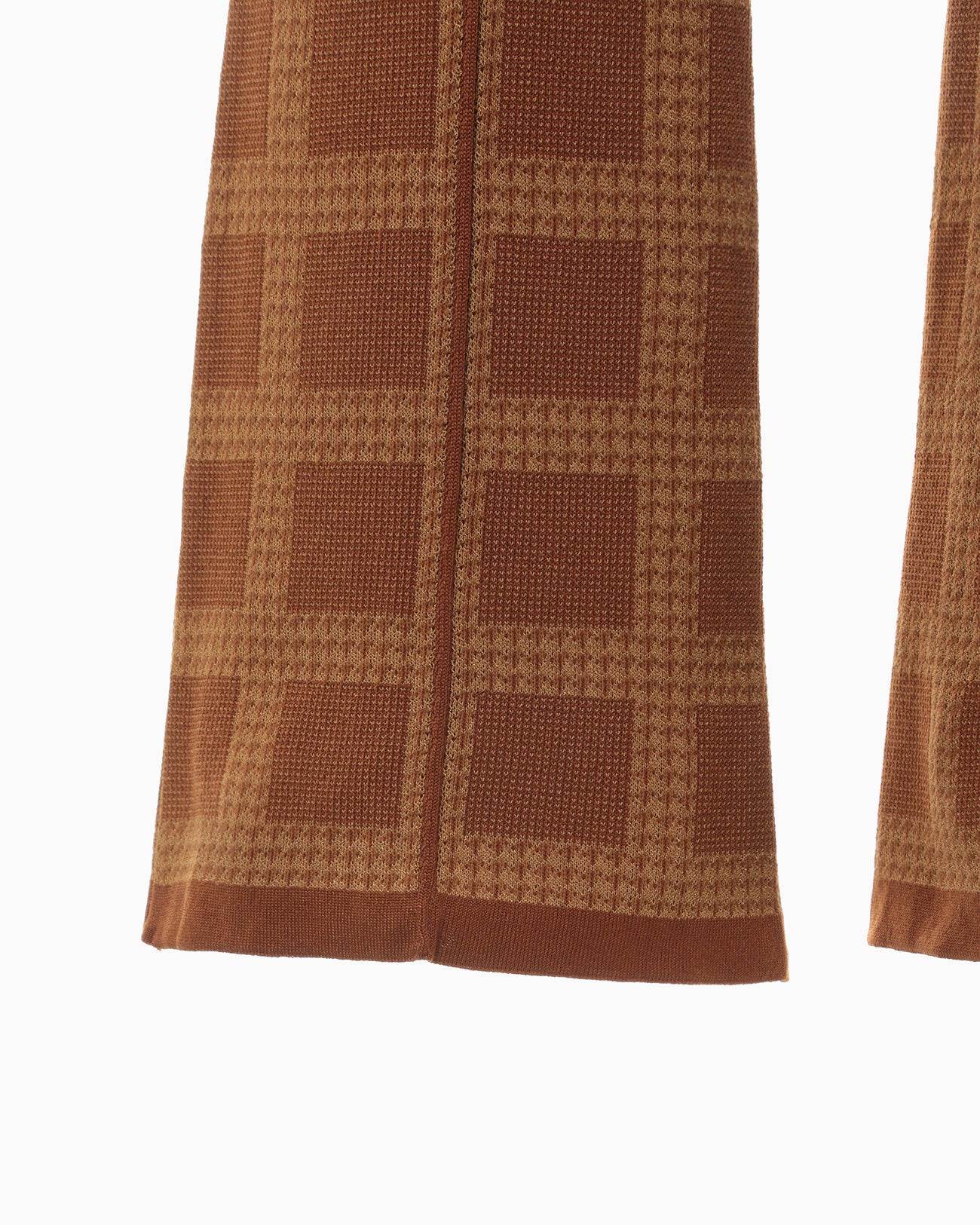 Multi Plaid Geometric Knit Trousers - brown