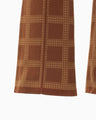 Multi Plaid Geometric Knit Trousers - brown