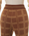 Multi Plaid Geometric Knit Trousers - brown