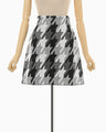 Houndstooth Knitted Skirt - black