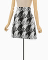 Houndstooth Knitted Skirt - black