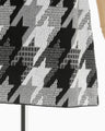 Houndstooth Knitted Skirt - black