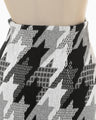 Houndstooth Knitted Skirt - black