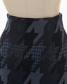 Houndstooth Knitted Skirt - navy