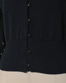 Crane Pattern Jacquard Knitted Cardigan - navy