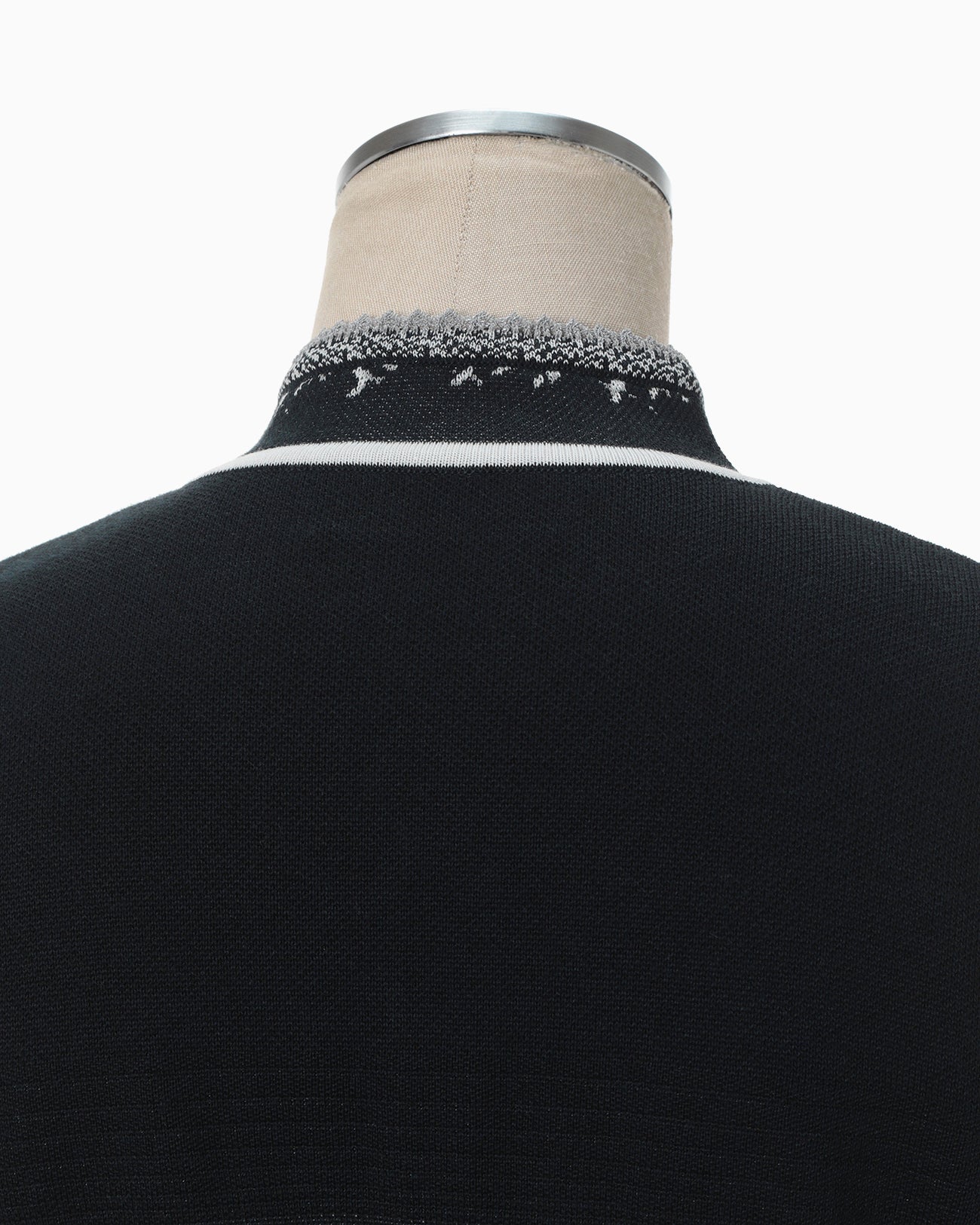 Crane Pattern Jacquard Knitted Cardigan - navy