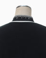 Crane Pattern Jacquard Knitted Cardigan - navy