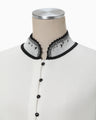 Crane Pattern Jacquard Knitted Cardigan - white