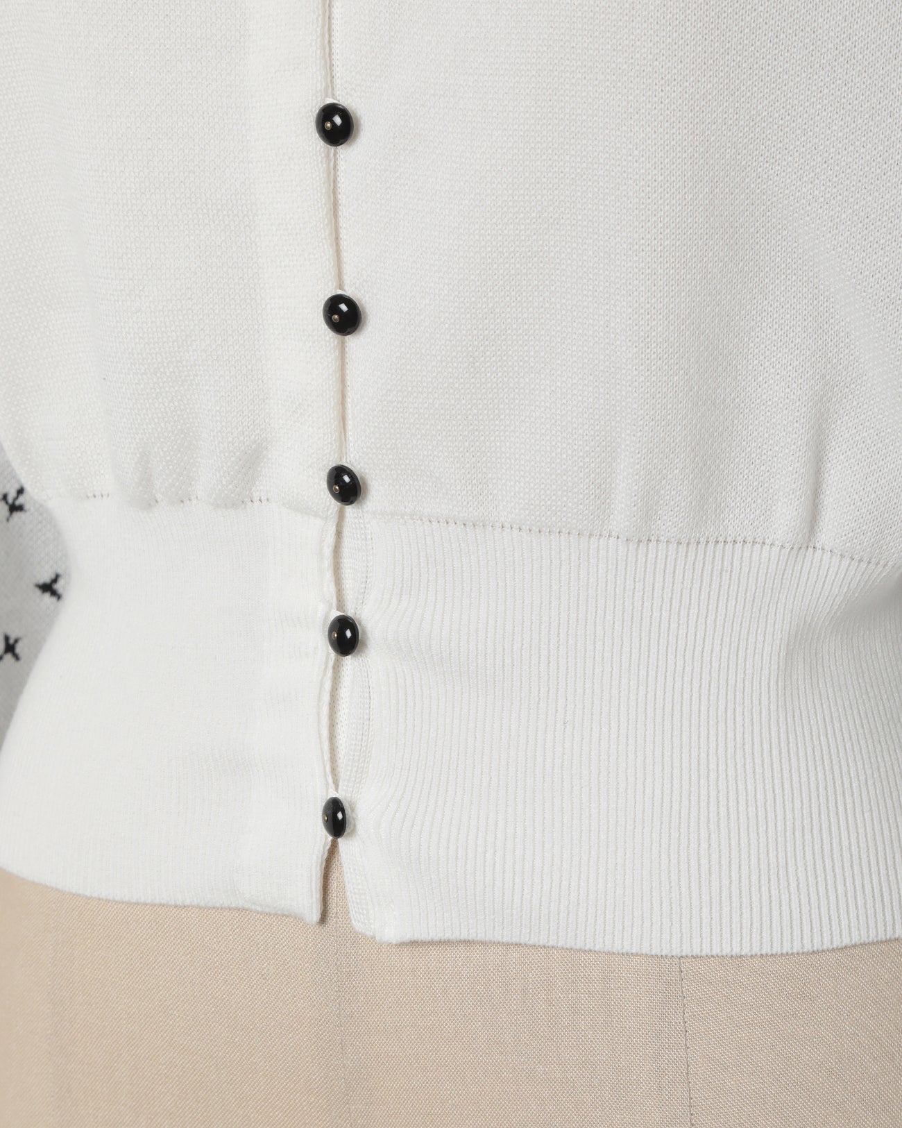 Crane Pattern Jacquard Knitted Cardigan - white - Mame Kurogouchi