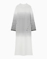 Crane Pattern Jacquard Knitted Dress - white