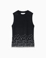 Crane Pattern Jacquard Knitted Top - navy