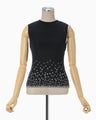 Crane Pattern Jacquard Knitted Top - navy