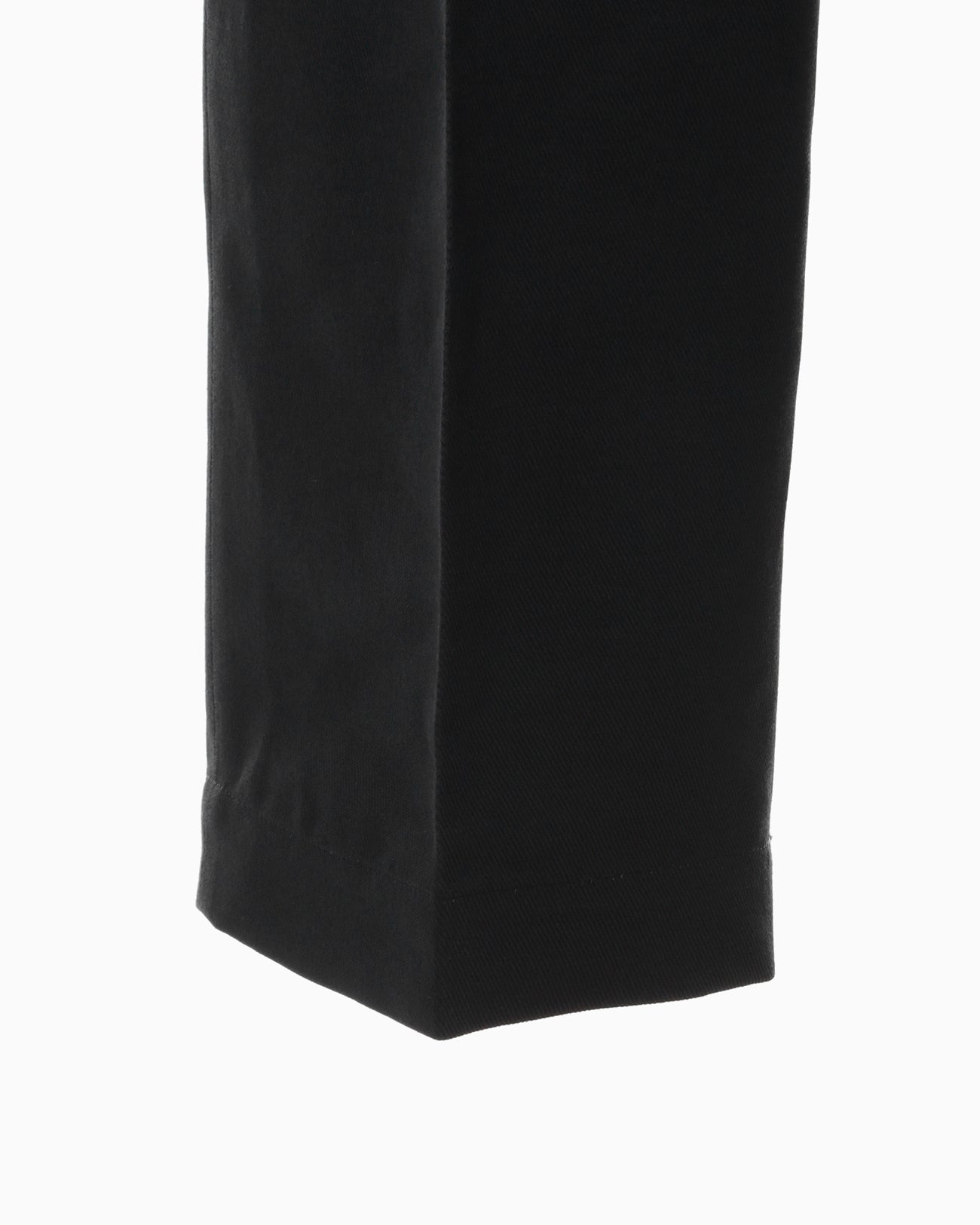 Cotton Linen Twill Wide Trousers - black