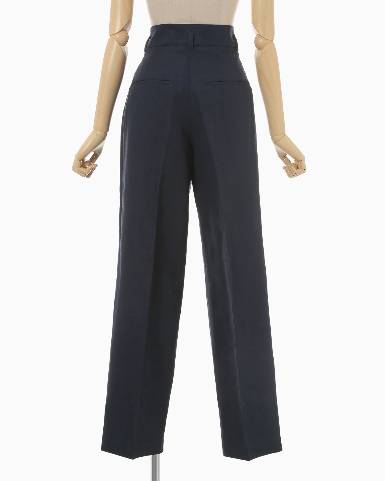 Cotton Linen Twill Wide Trousers - navy - Mame Kurogouchi