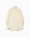 Crane Pattern Jacquard Shirt - ecru