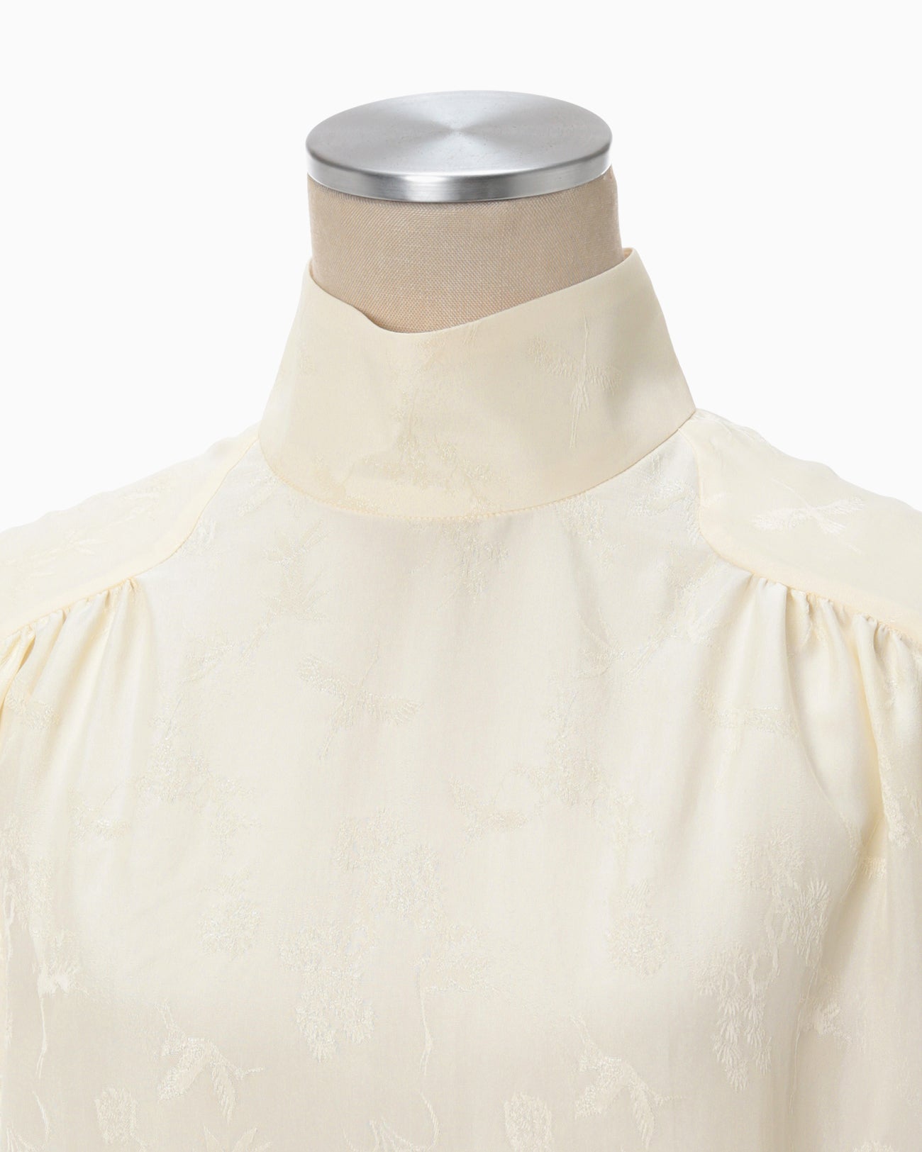 Crane Pattern Jacquard Shirt - ecru