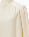 Crane Pattern Jacquard Shirt - ecru