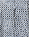 Crane Pattern Hand Printed Shirt - navy