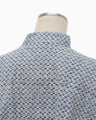 Crane Pattern Hand Printed Shirt - navy