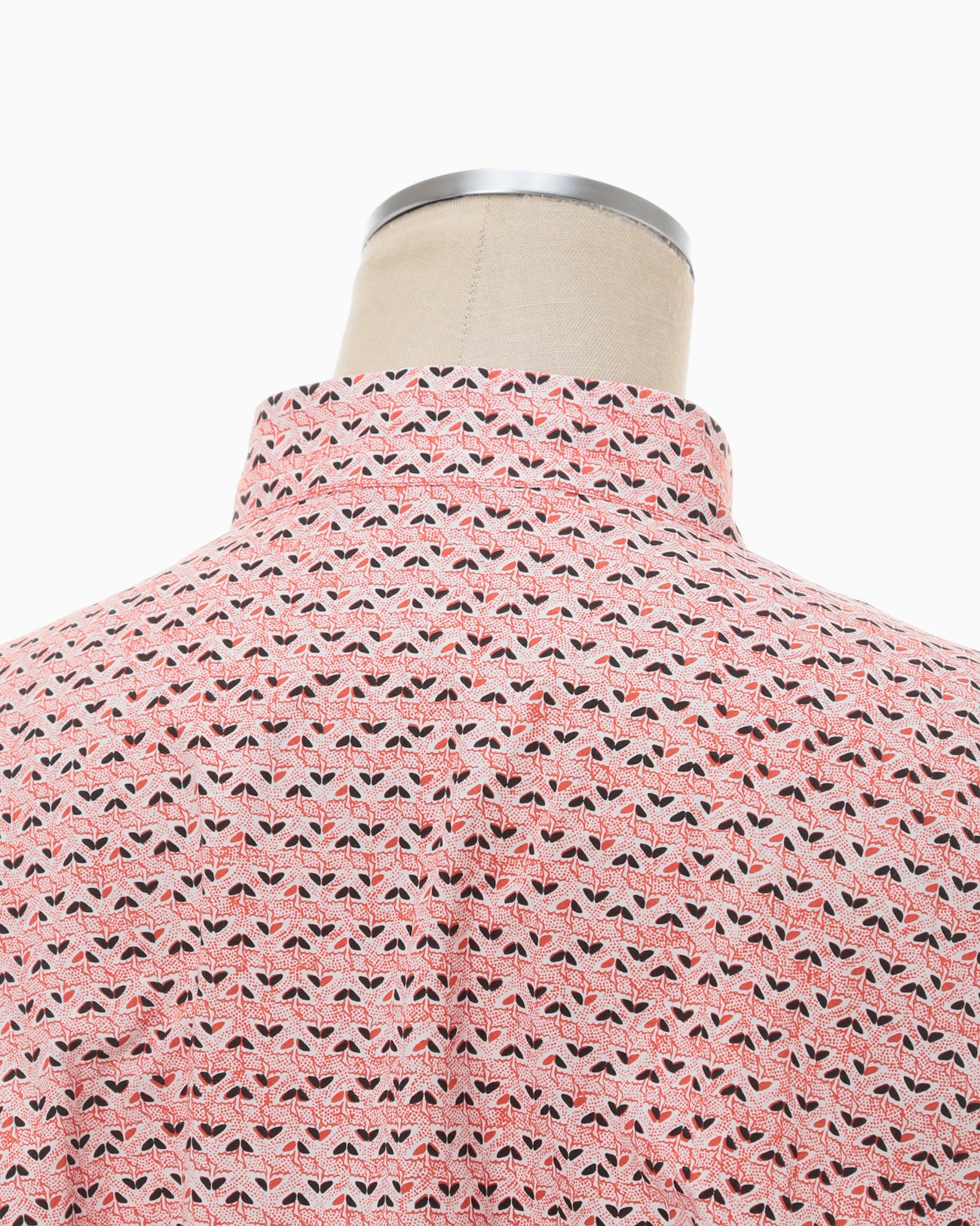 Crane Pattern Hand Printed Shirt - vermillion