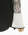 Floral Lace Sleeve Shirt - black × white