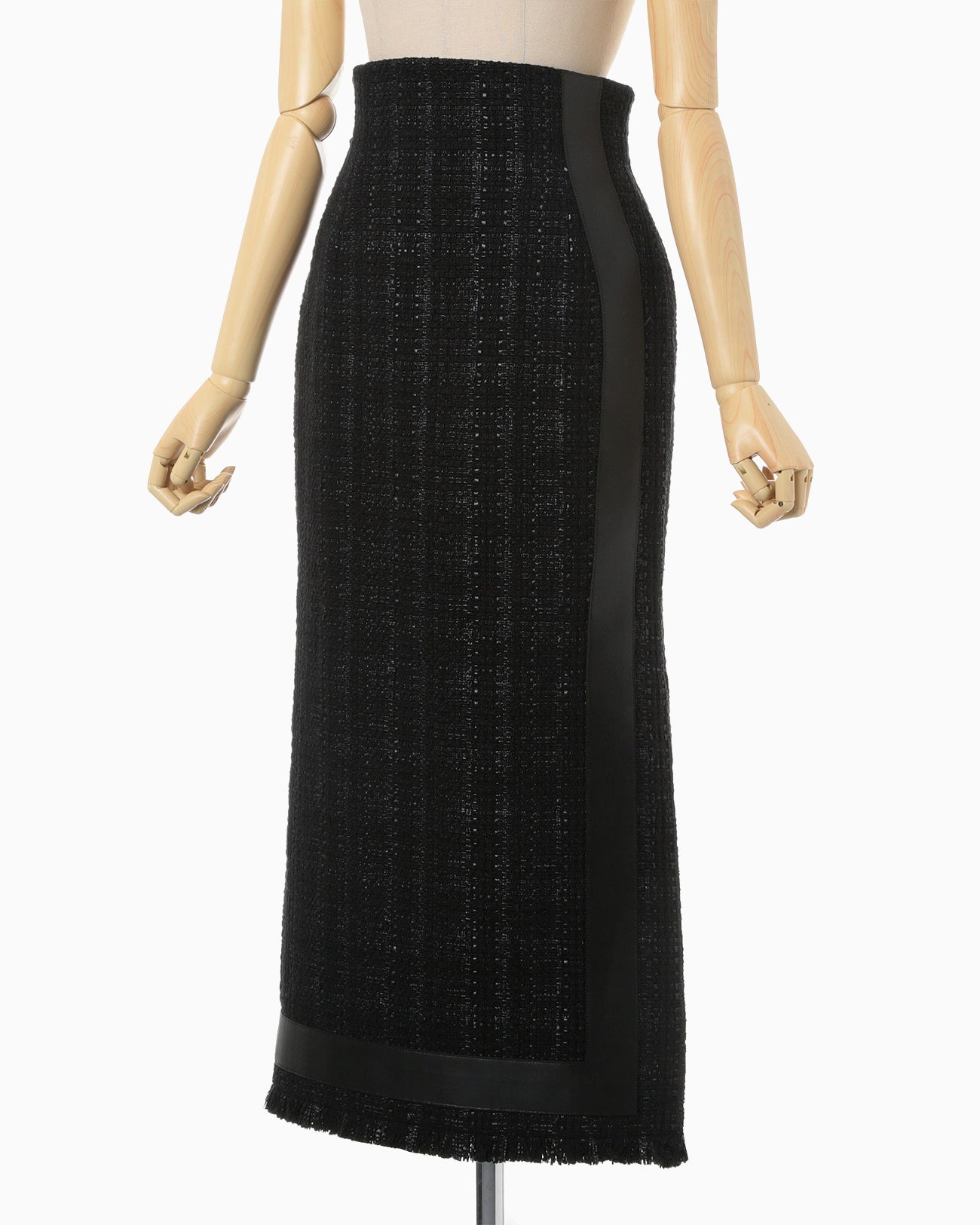 Cracted Tweed Skirt - black