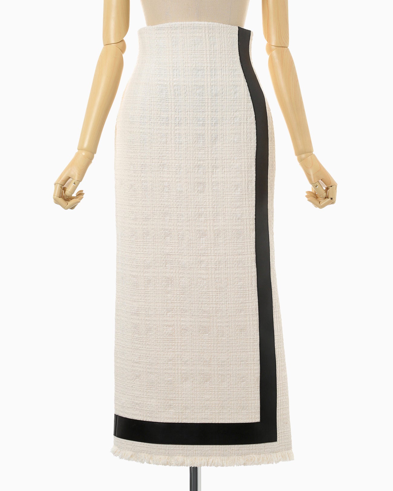 Cracted Tweed Skirt - ecru