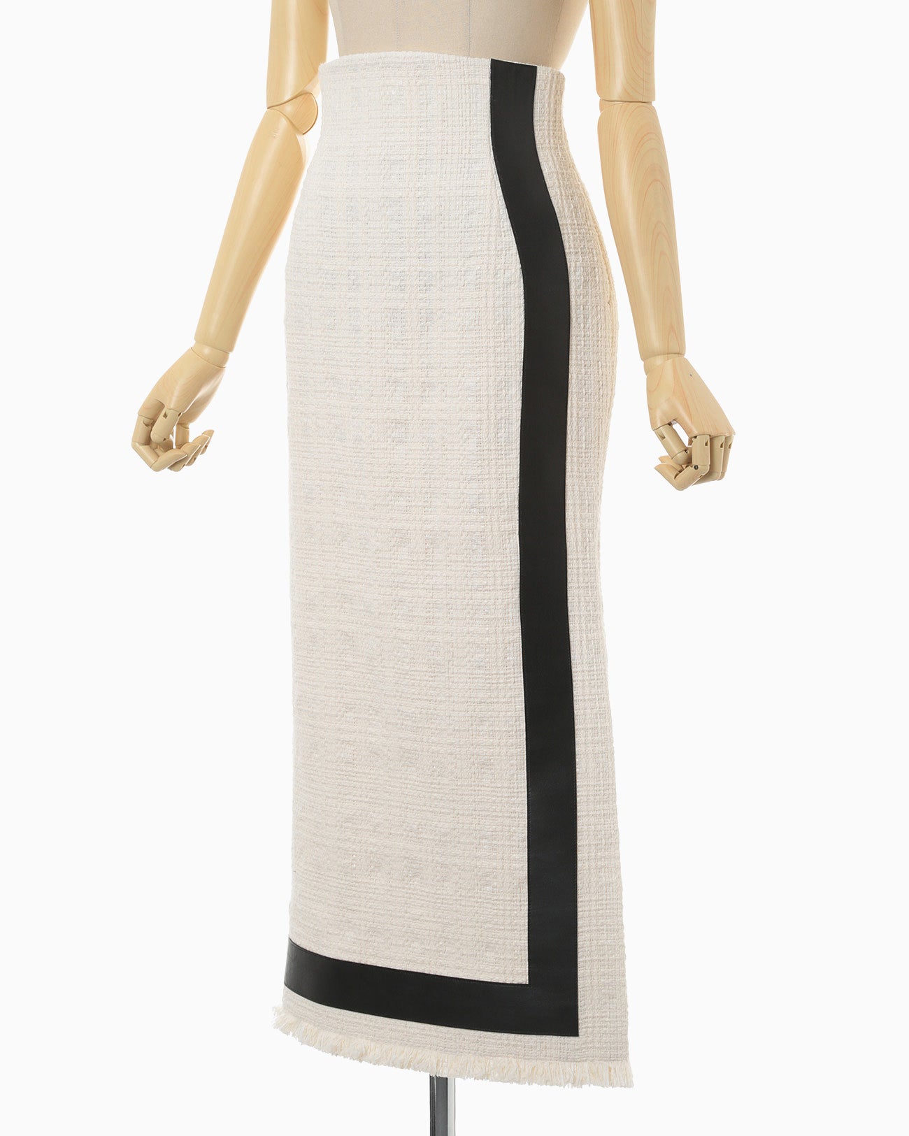 Cracted Tweed Skirt - ecru