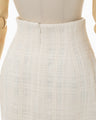 Cracted Tweed Skirt - ecru