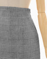 Houndstooth Geometric Plaid Skirt - black