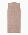 Houndstooth Geometric Plaid Skirt - brown