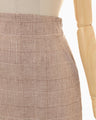 Houndstooth Geometric Plaid Skirt - brown