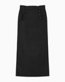 Cotton Linen Twill Skirt - black