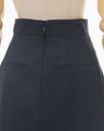 Cotton Linen Twill Skirt - navy